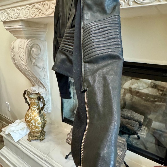 Bebe Black Moto lamb Leather jacket Medium - Picture 4 of 10